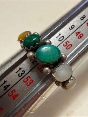 Lovely Native Handmade Sterling Multi-Stone Gemstone Ring size 5.75